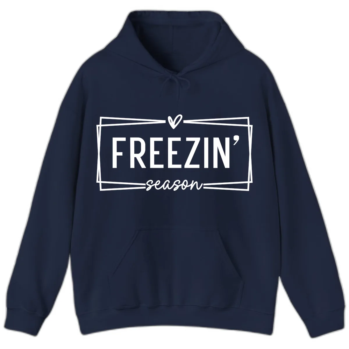 Freezin' Season Winter Graphic Hoodie in Navy