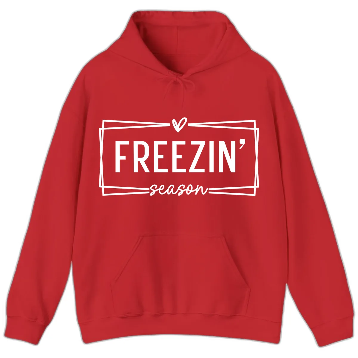 Freezin' Season Winter Graphic Hoodie in Red