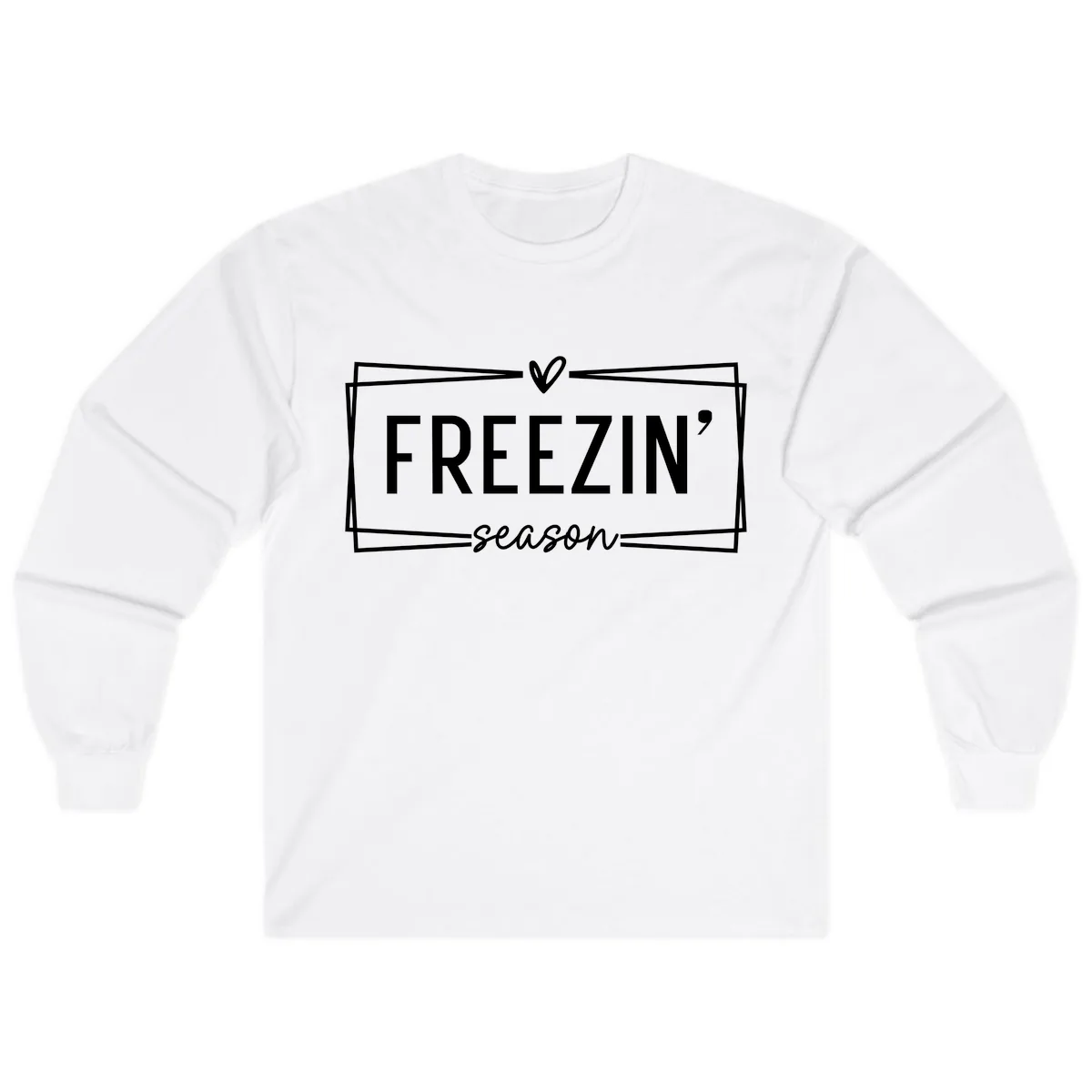Freezin' Season Winter Graphic Long Sleeve in White