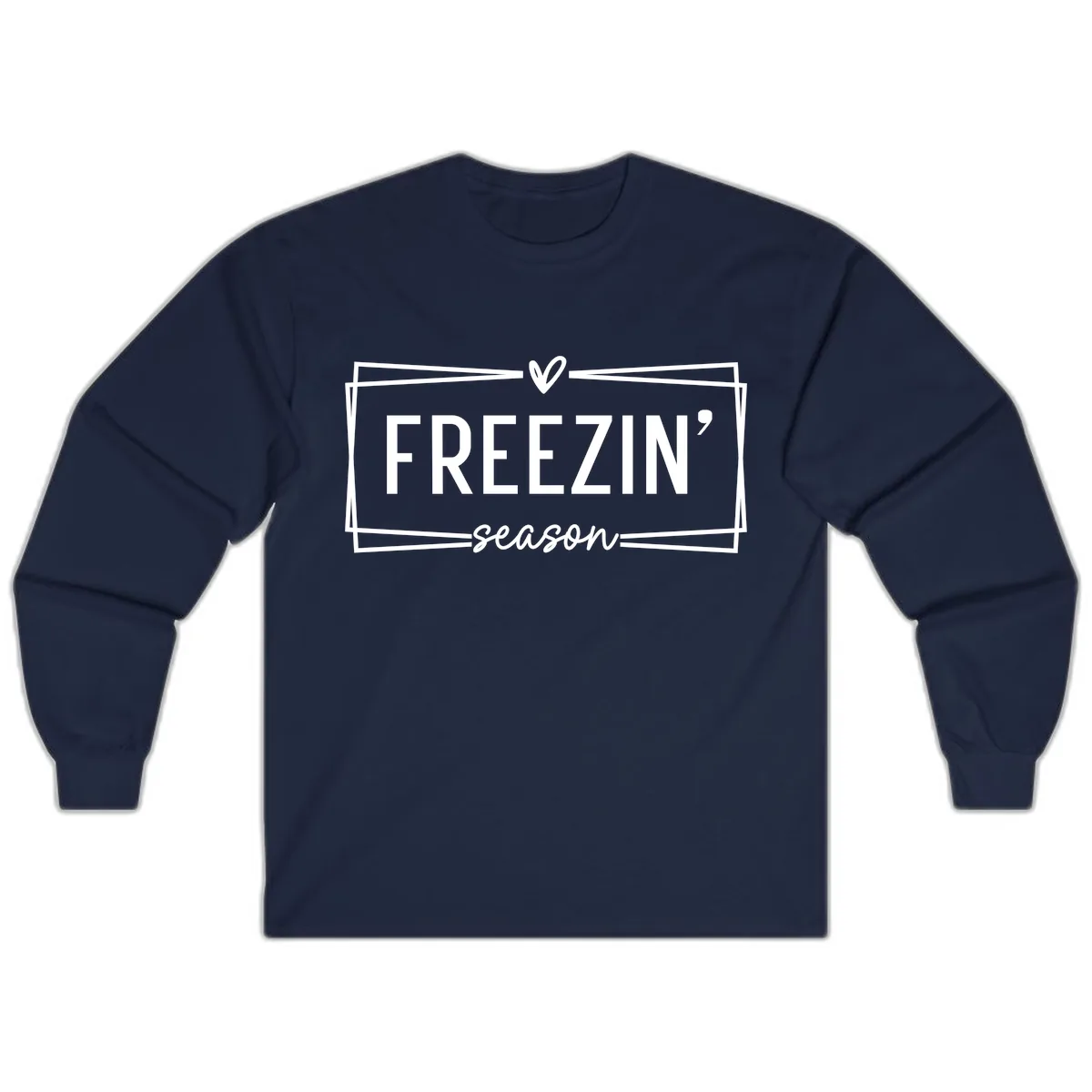 Freezin' Season Winter Graphic Long Sleeve in Navy