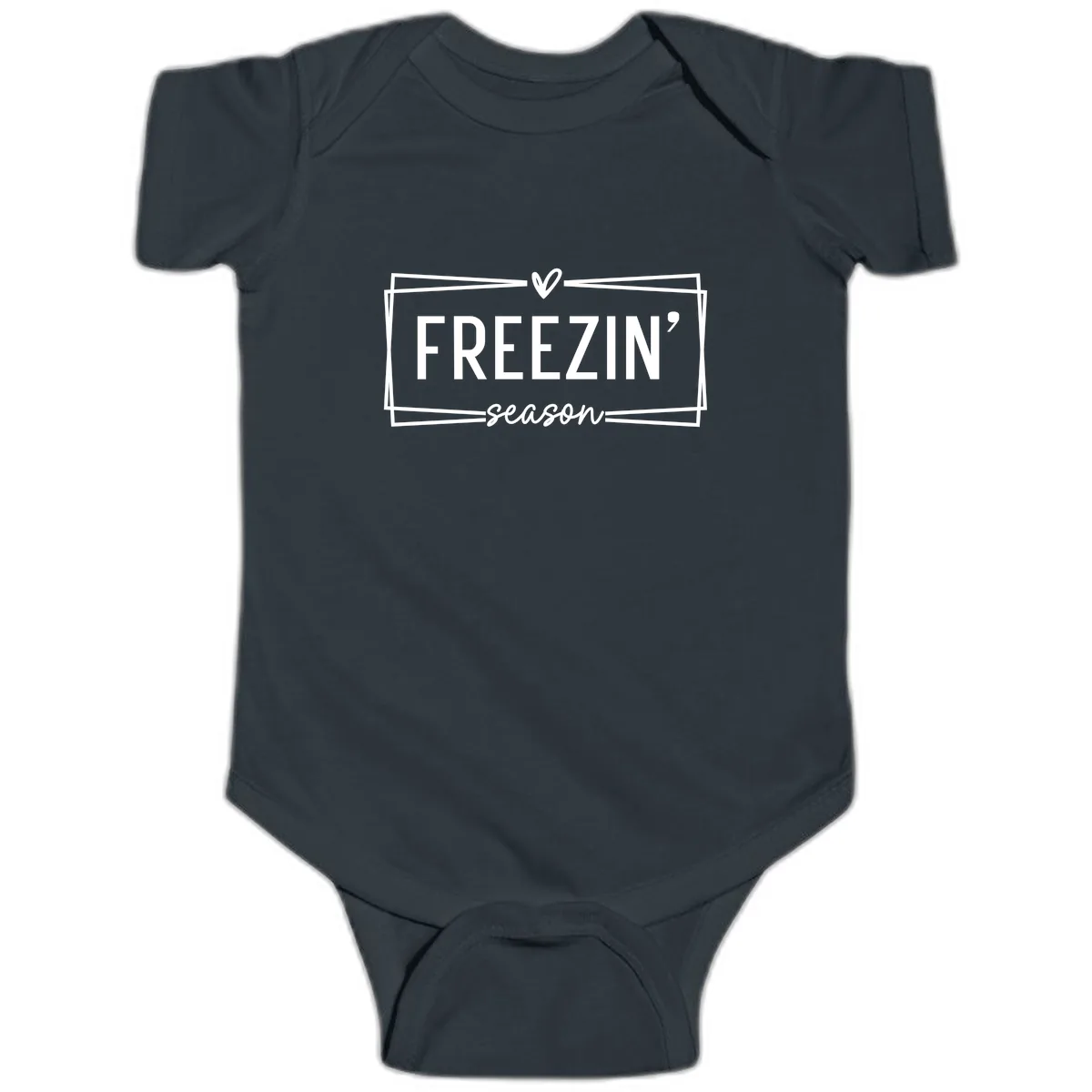 Freezin' Season Winter Graphic Baby Onesie in Black