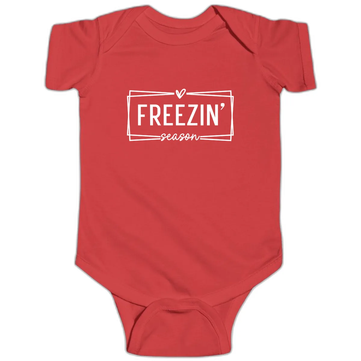 Freezin' Season Winter Graphic Baby Onesie in Red