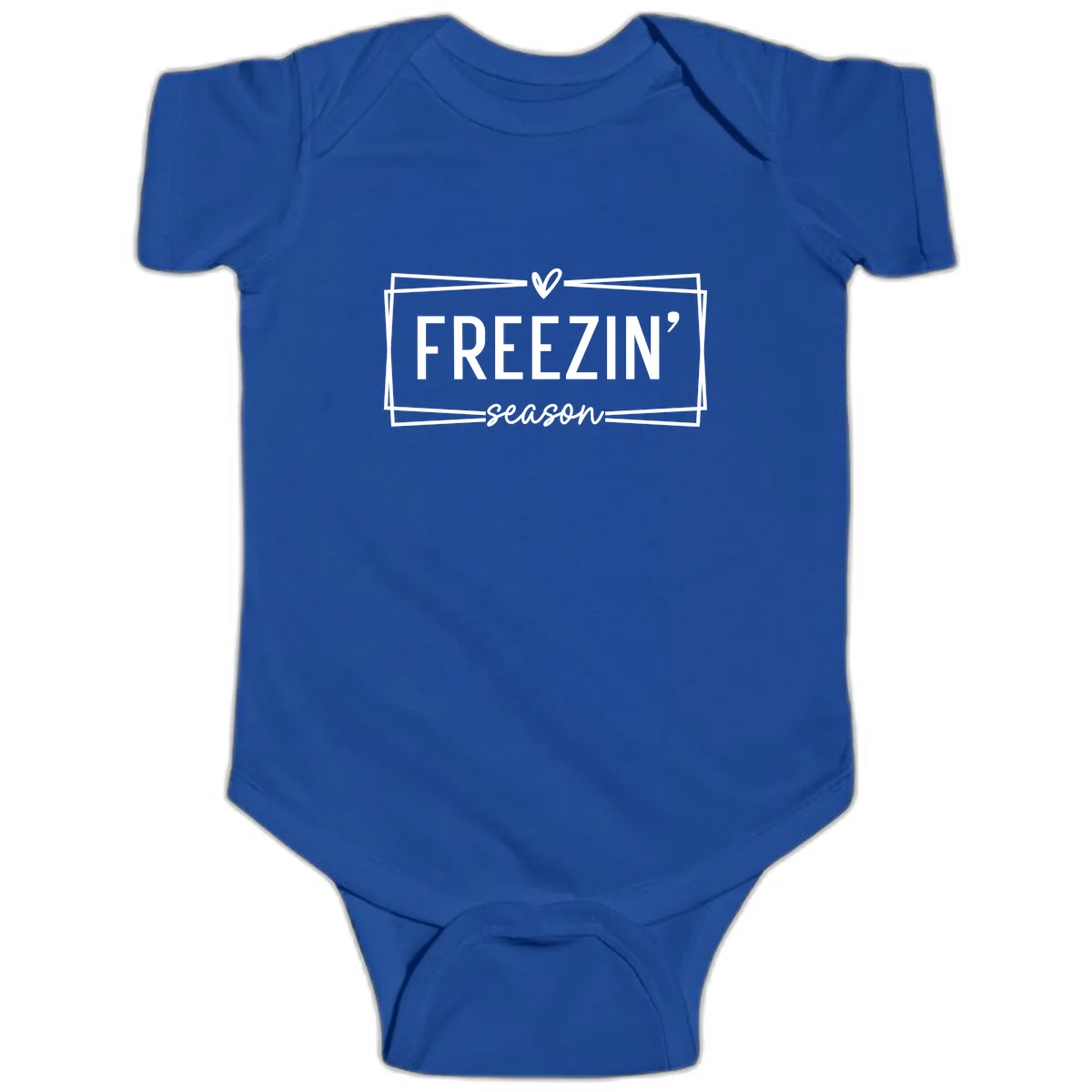 Freezin' Season Winter Graphic Baby Onesie in Royal
