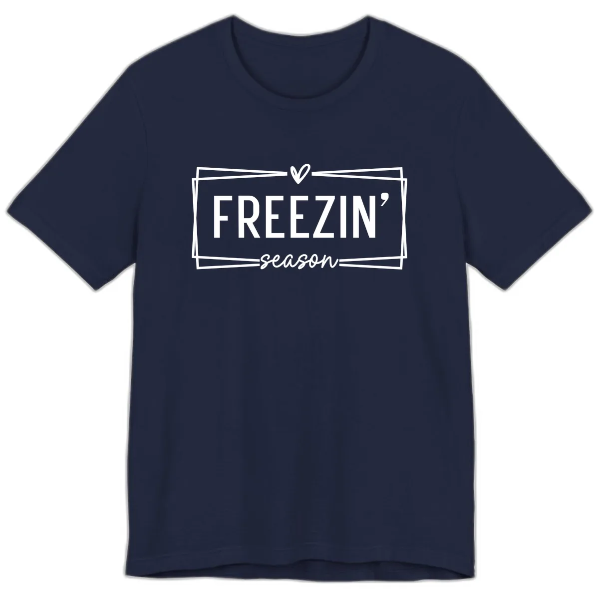 Freezin' Season Winter Graphic Premium T-Shirt in Navy