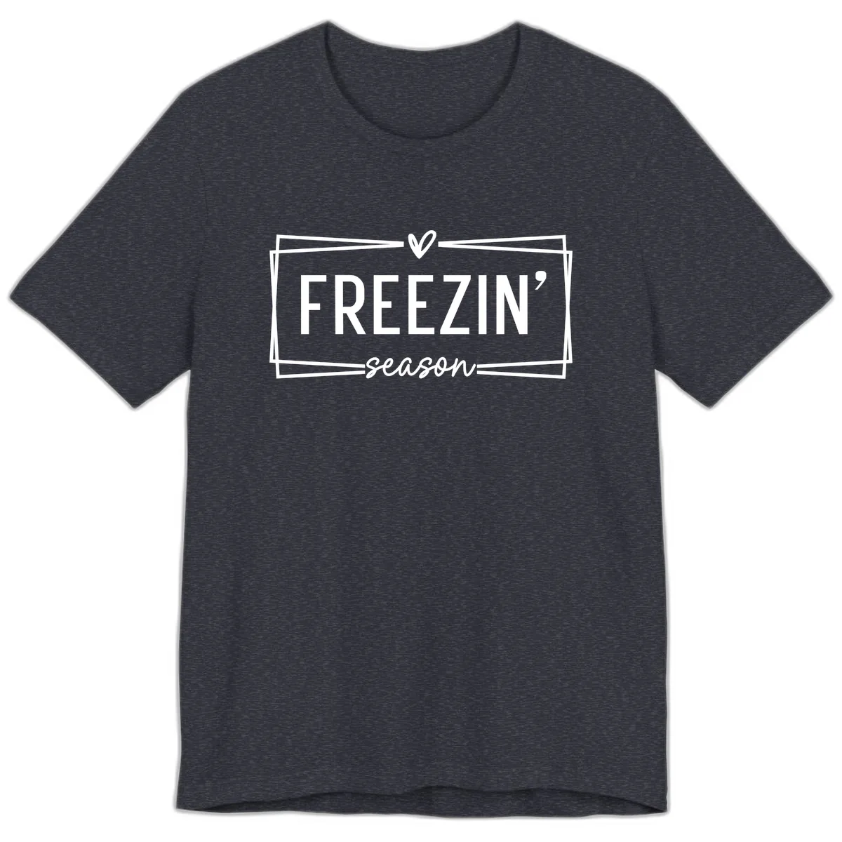 Freezin' Season Winter Graphic Premium T-Shirt in Heather Navy