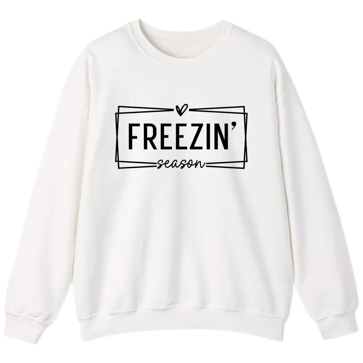 Freezin' Season Winter Graphic Sweatshirt in White