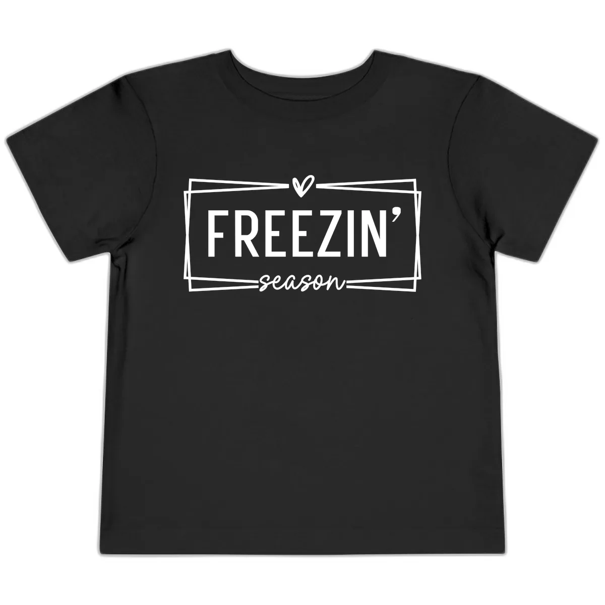 Freezin' Season Winter Graphic Toddler T-Shirt in Black