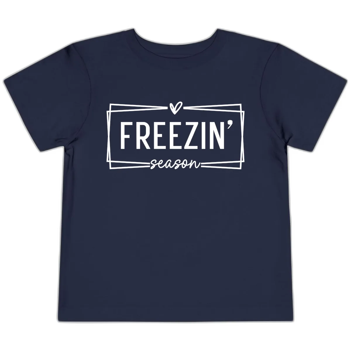 Freezin' Season Winter Graphic Toddler T-Shirt in Navy