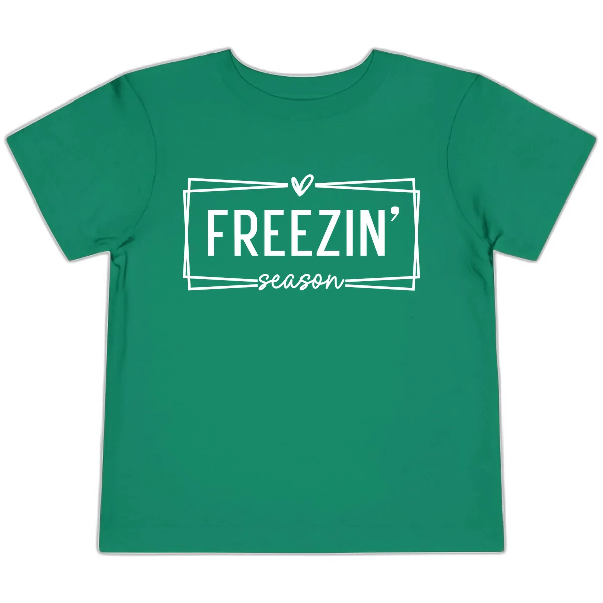 Freezin' Season Winter Graphic Toddler T-Shirt in Kelly