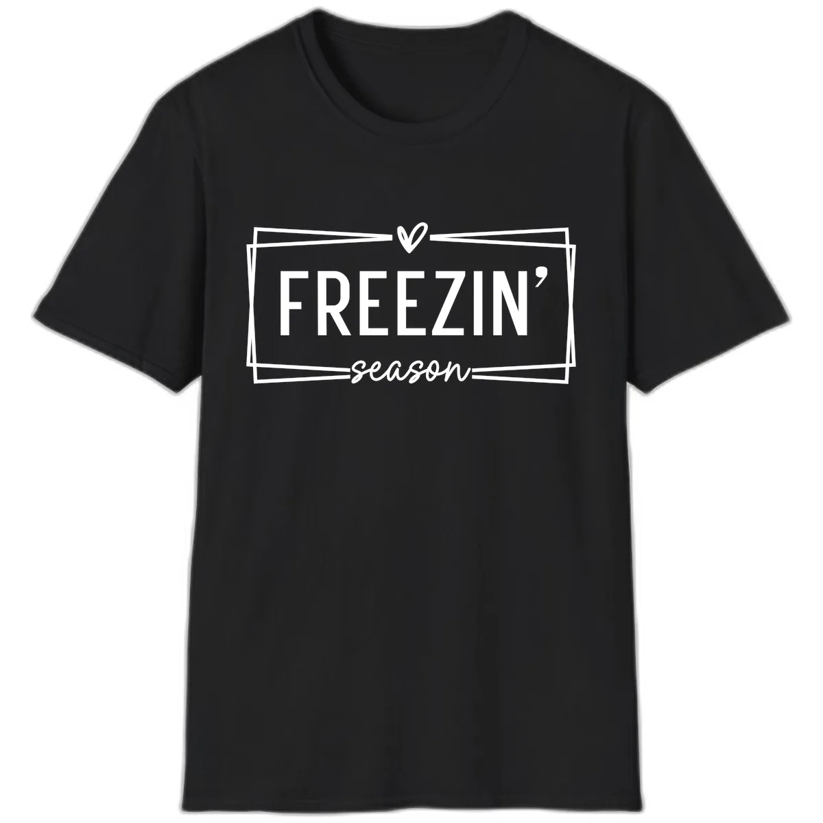 Freezin' Season Winter Graphic T-Shirt in Black