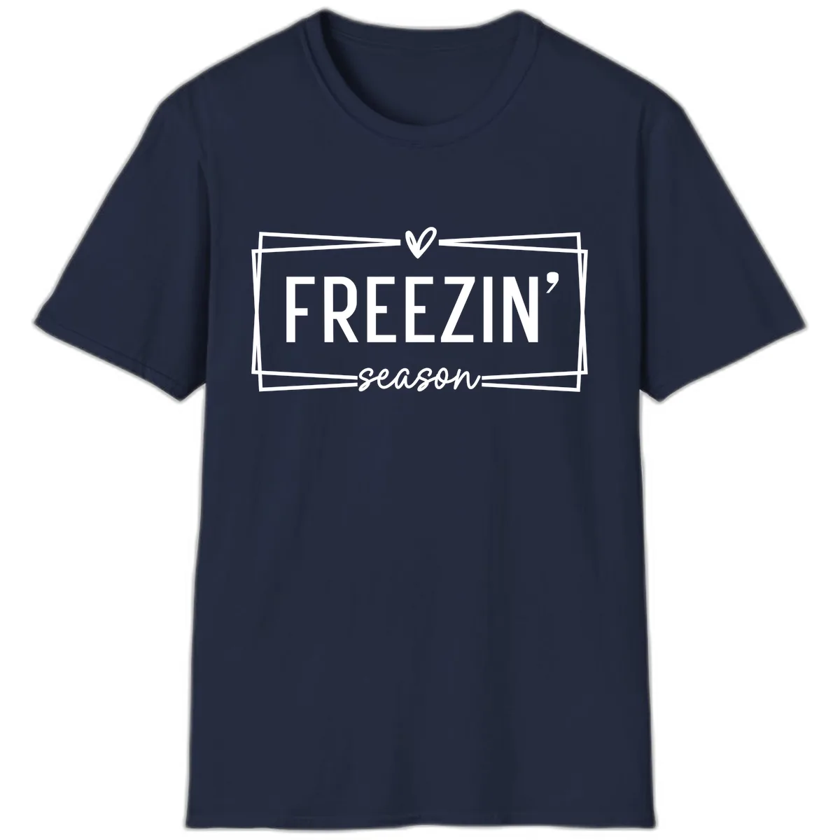 Freezin' Season Winter Graphic T-Shirt in Navy