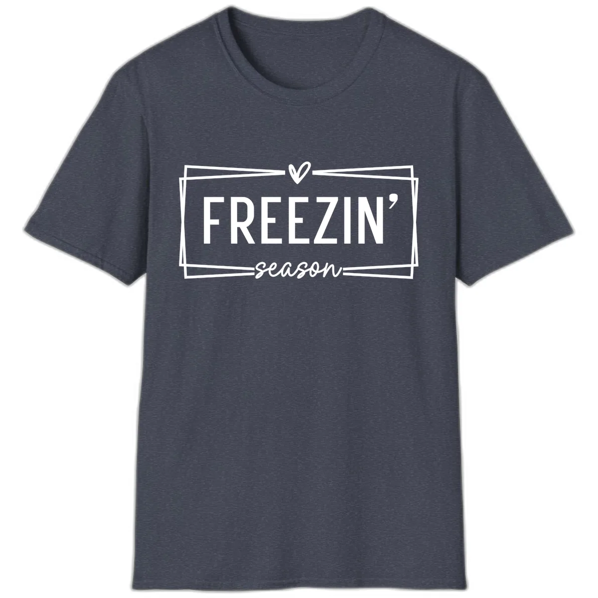 Freezin' Season Winter Graphic T-Shirt in Heather Navy