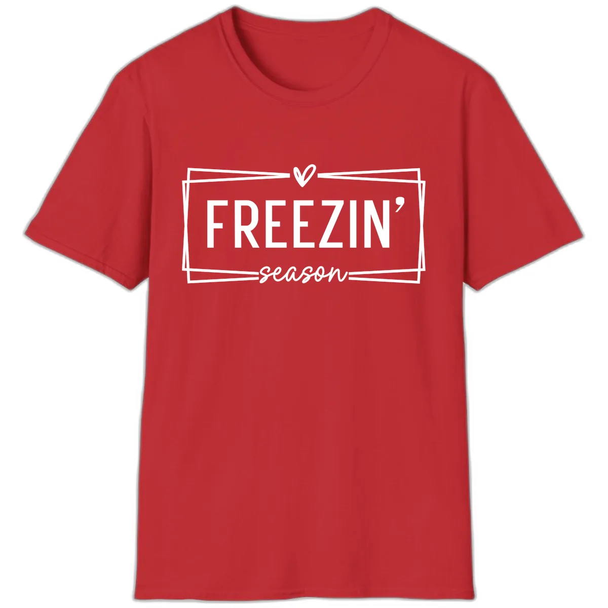 Freezin' Season Winter Graphic T-Shirt in Red