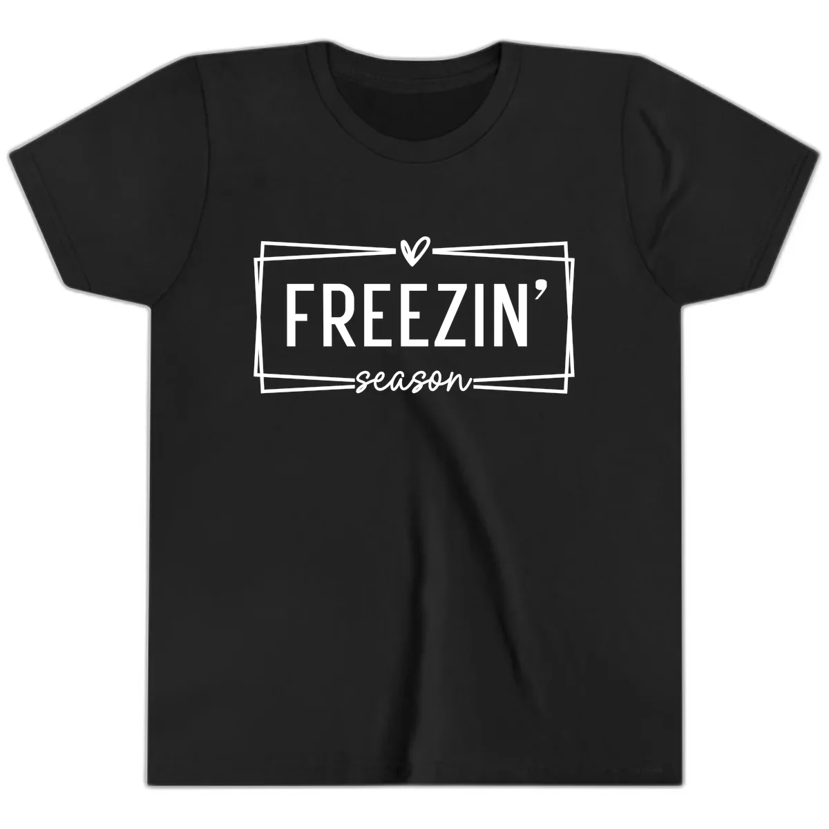 Freezin' Season Winter Graphic Youth T-Shirt in Black