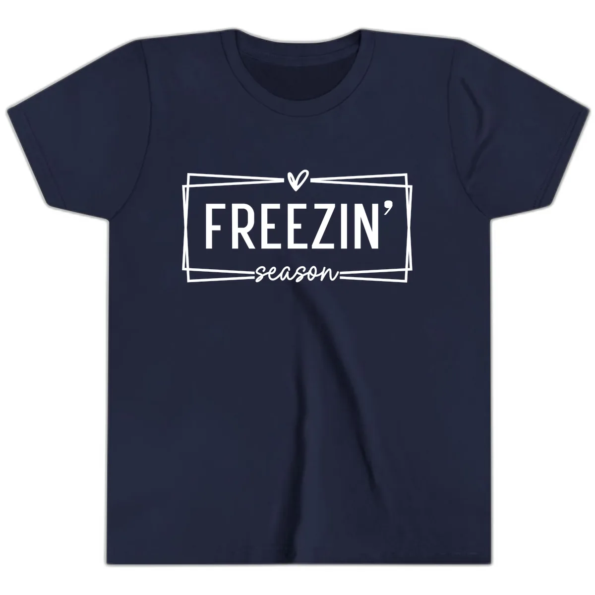 Freezin' Season Winter Graphic Youth T-Shirt in Navy