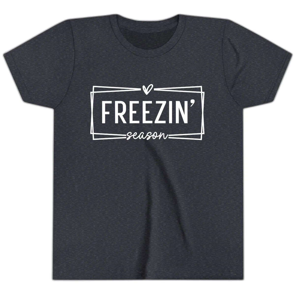 Freezin' Season Winter Graphic Youth T-Shirt in Heather Navy