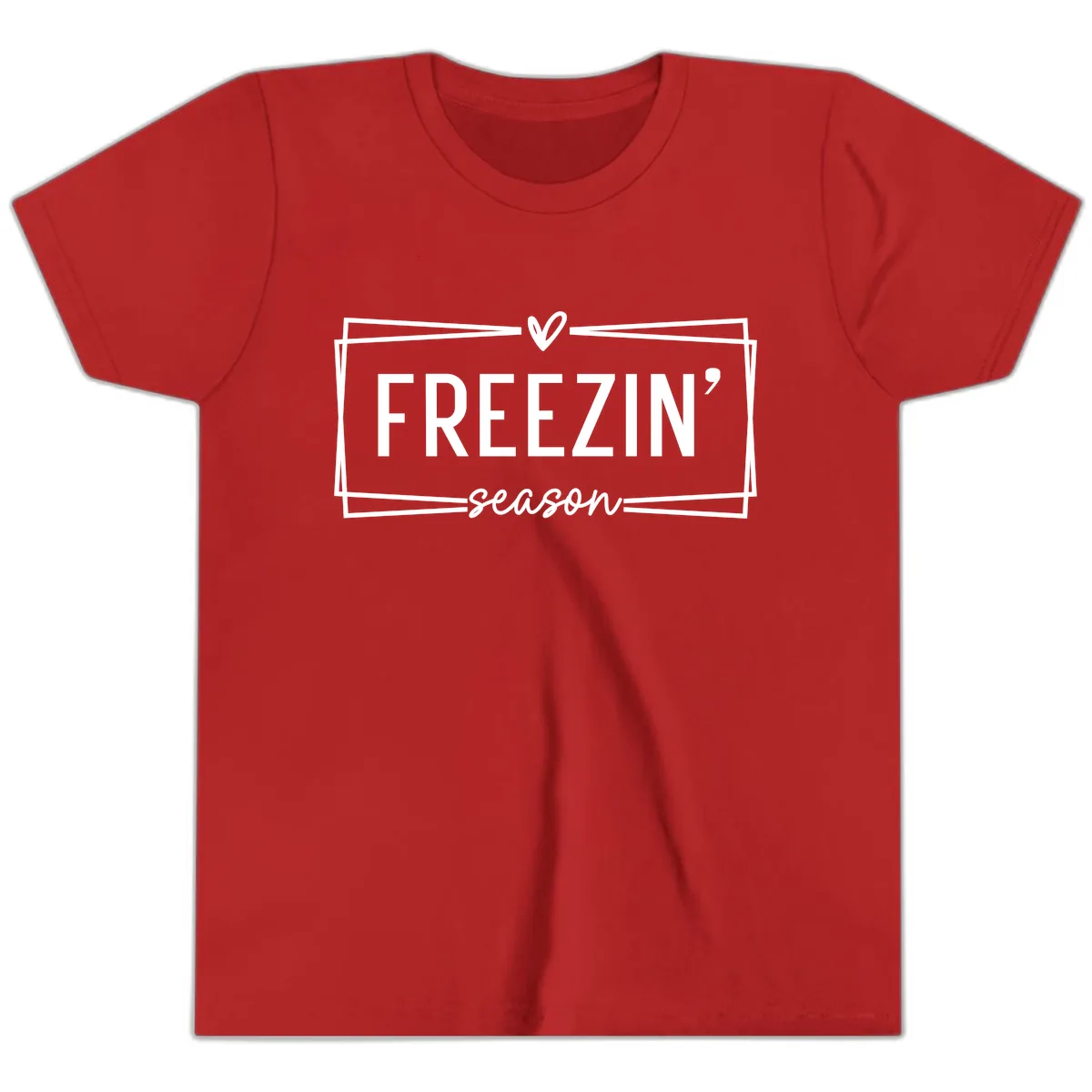 Freezin' Season Winter Graphic Youth T-Shirt in Red