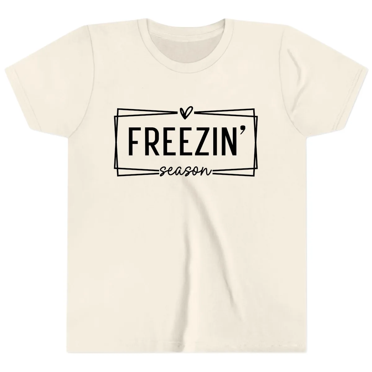Freezin' Season Winter Graphic Youth T-Shirt in Natural