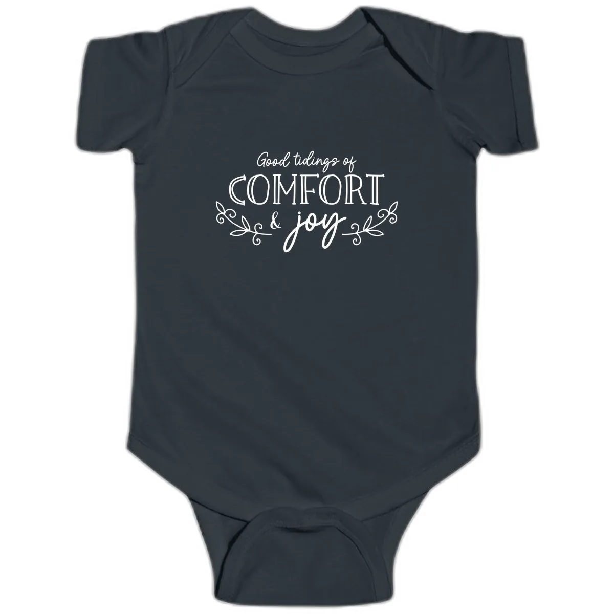 Good Tidings of Comfort and Joy Baby Onesie in Black