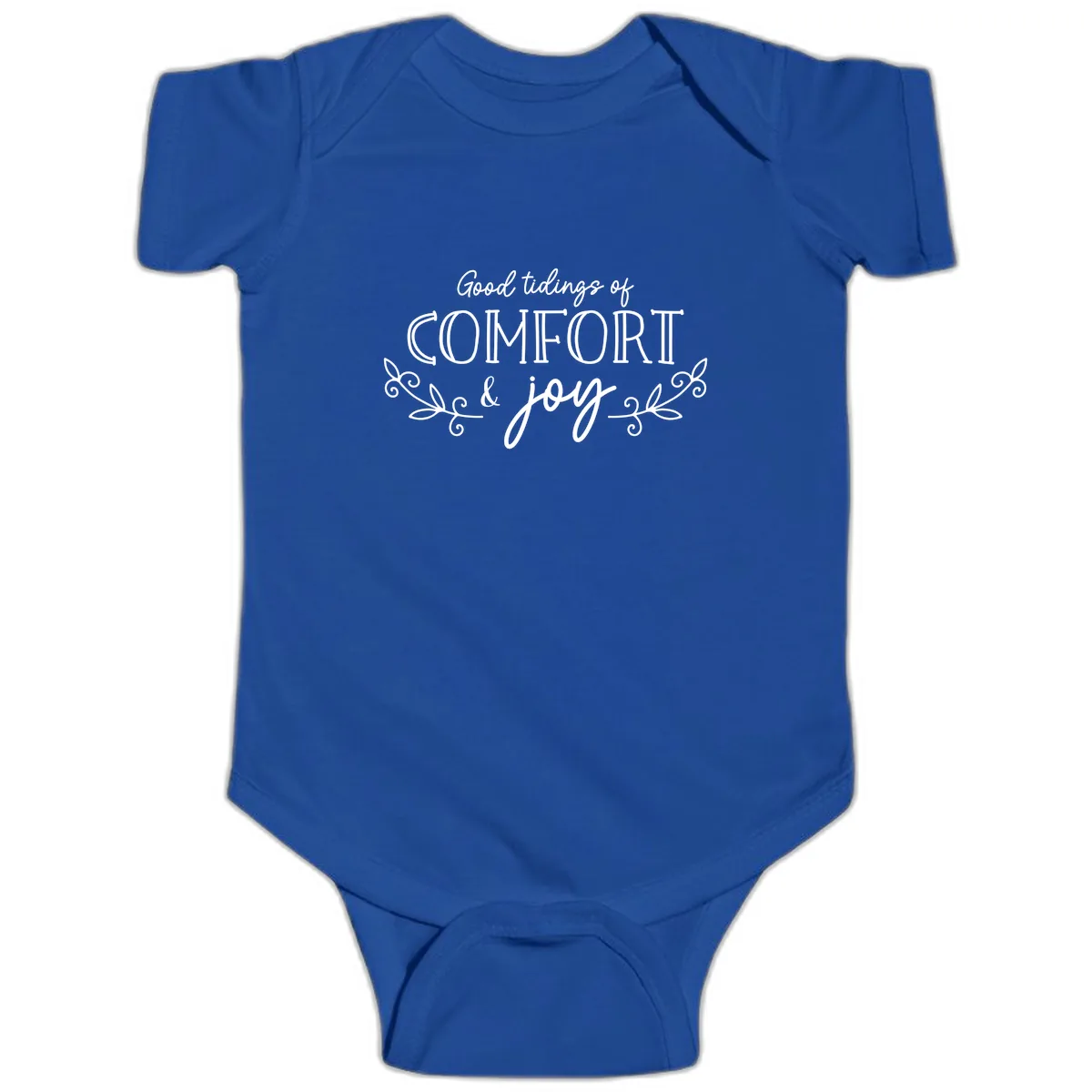 Good Tidings of Comfort and Joy Baby Onesie in Royal