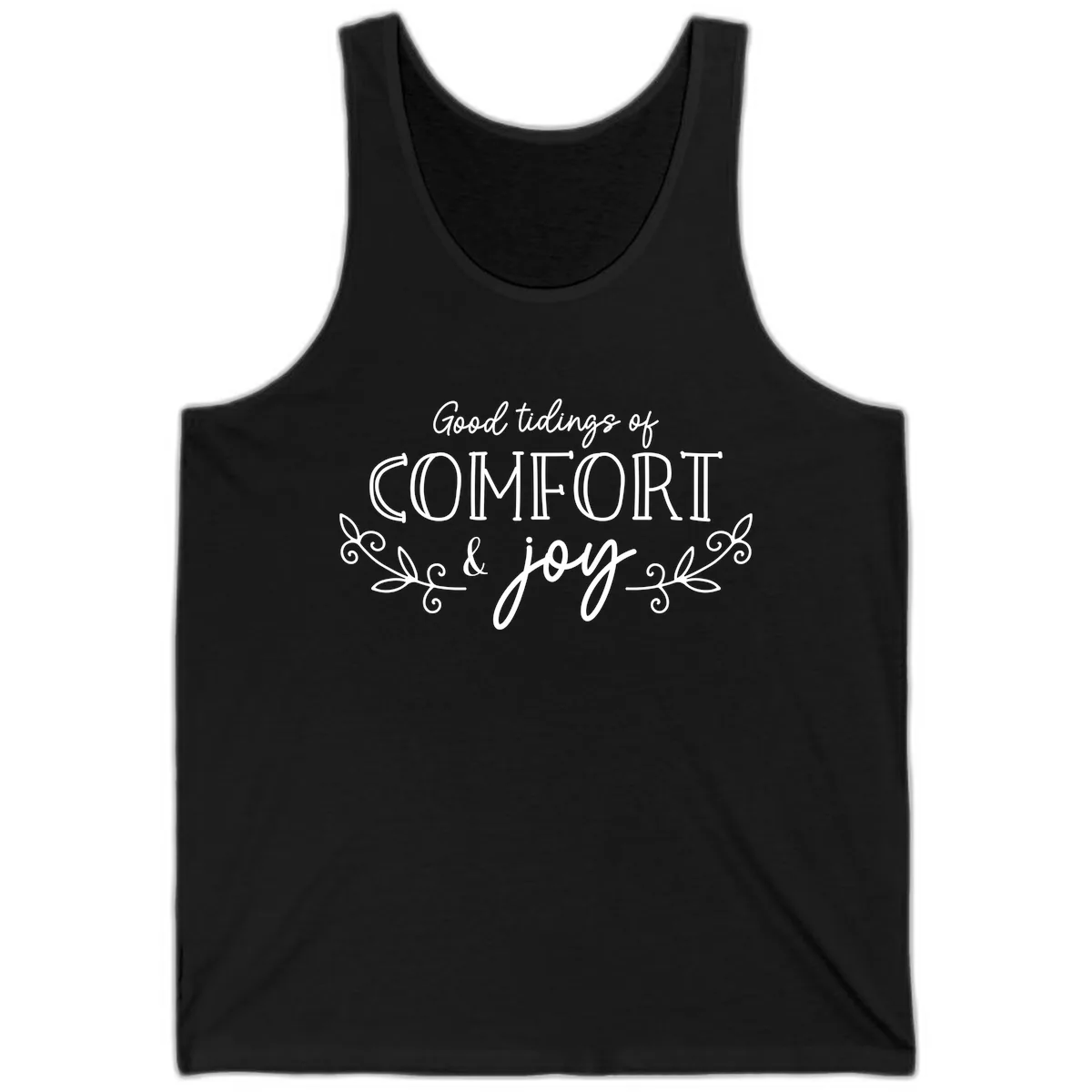 Good Tidings of Comfort and Joy Tank in Black