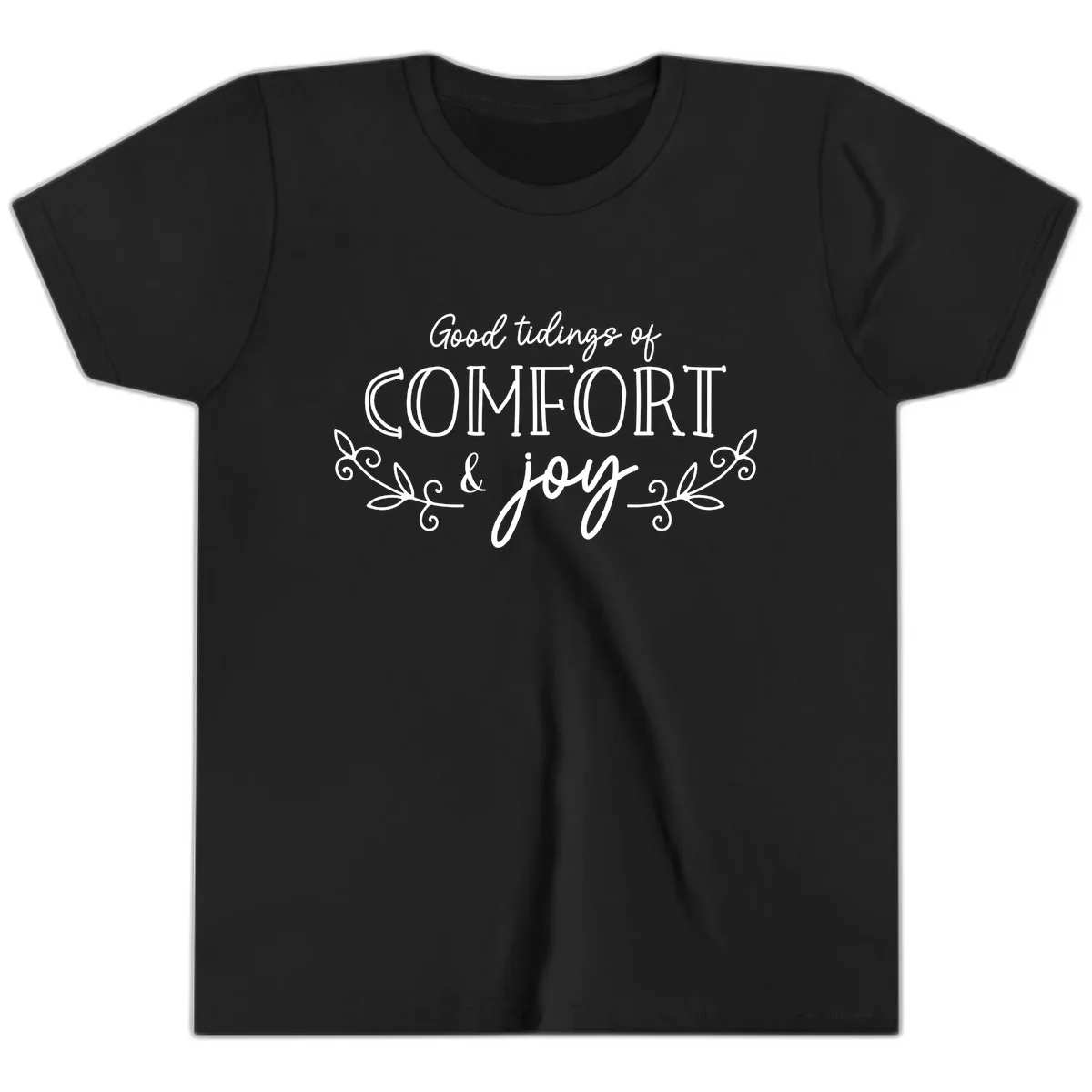 Good Tidings of Comfort and Joy Youth T-Shirt in Black