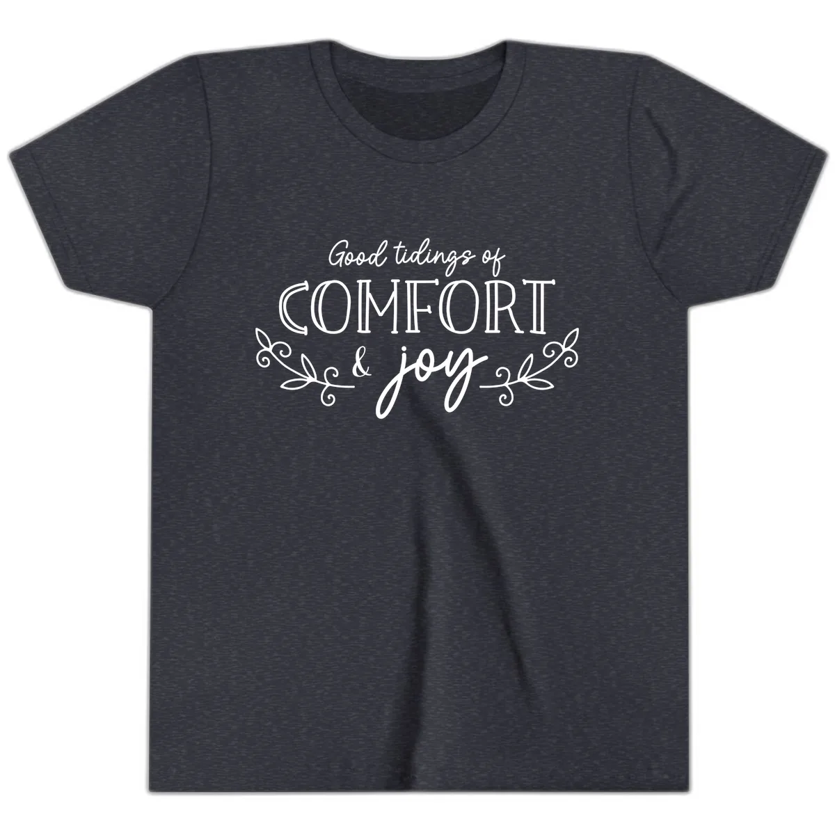 Good Tidings of Comfort and Joy Youth T-Shirt in Heather Navy