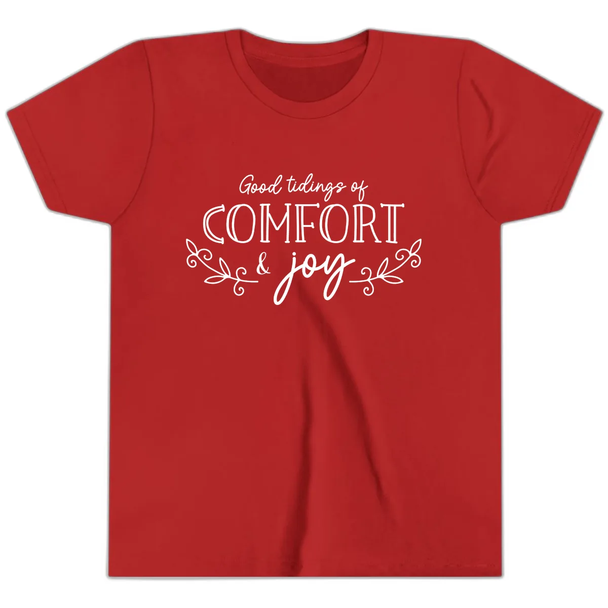 Good Tidings of Comfort and Joy Youth T-Shirt in Red