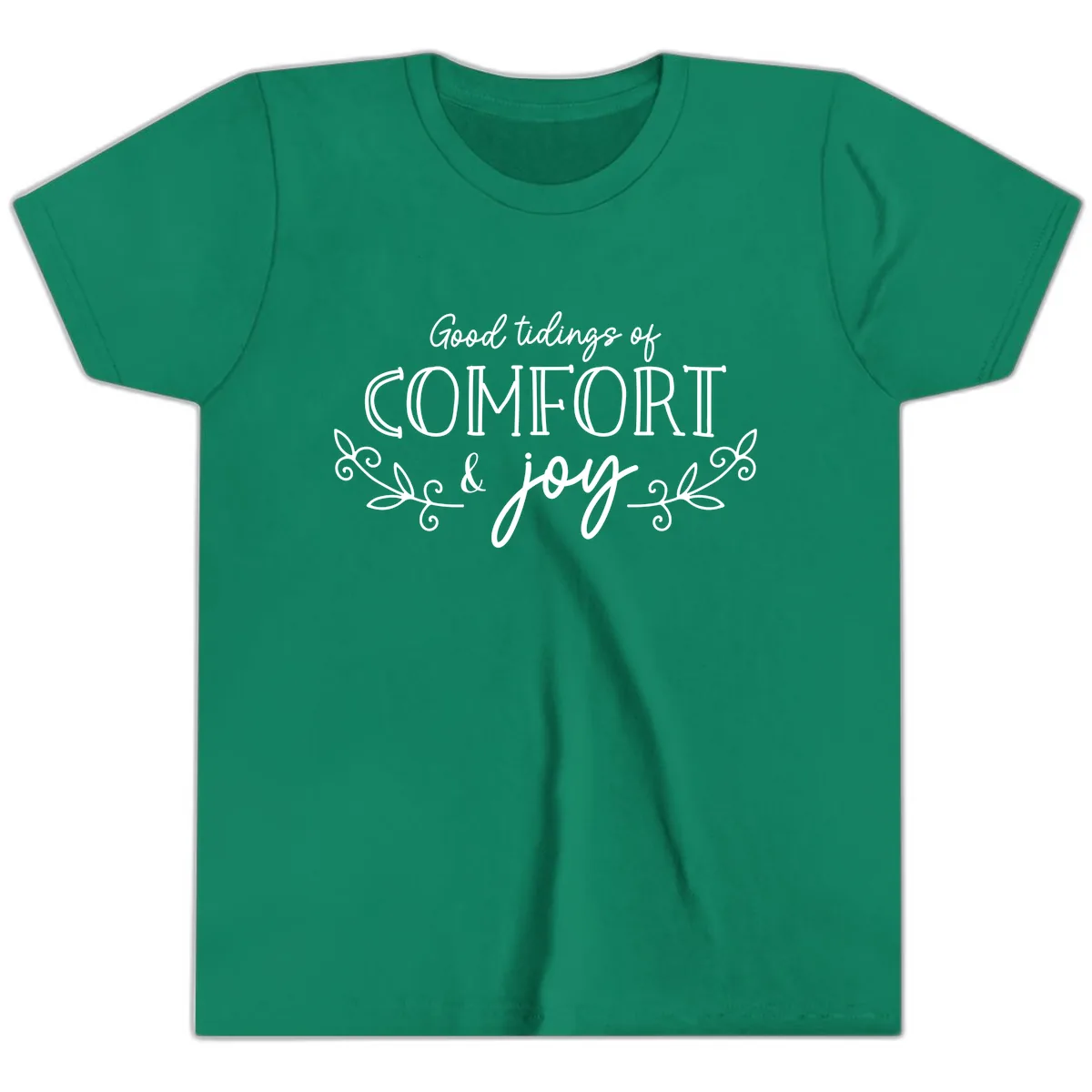 Good Tidings of Comfort and Joy Youth T-Shirt in Kelly