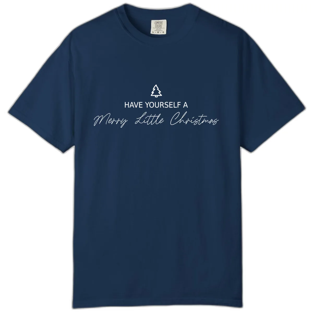 Have Yourself A Merry Little Christmas Comfort Color in Navy