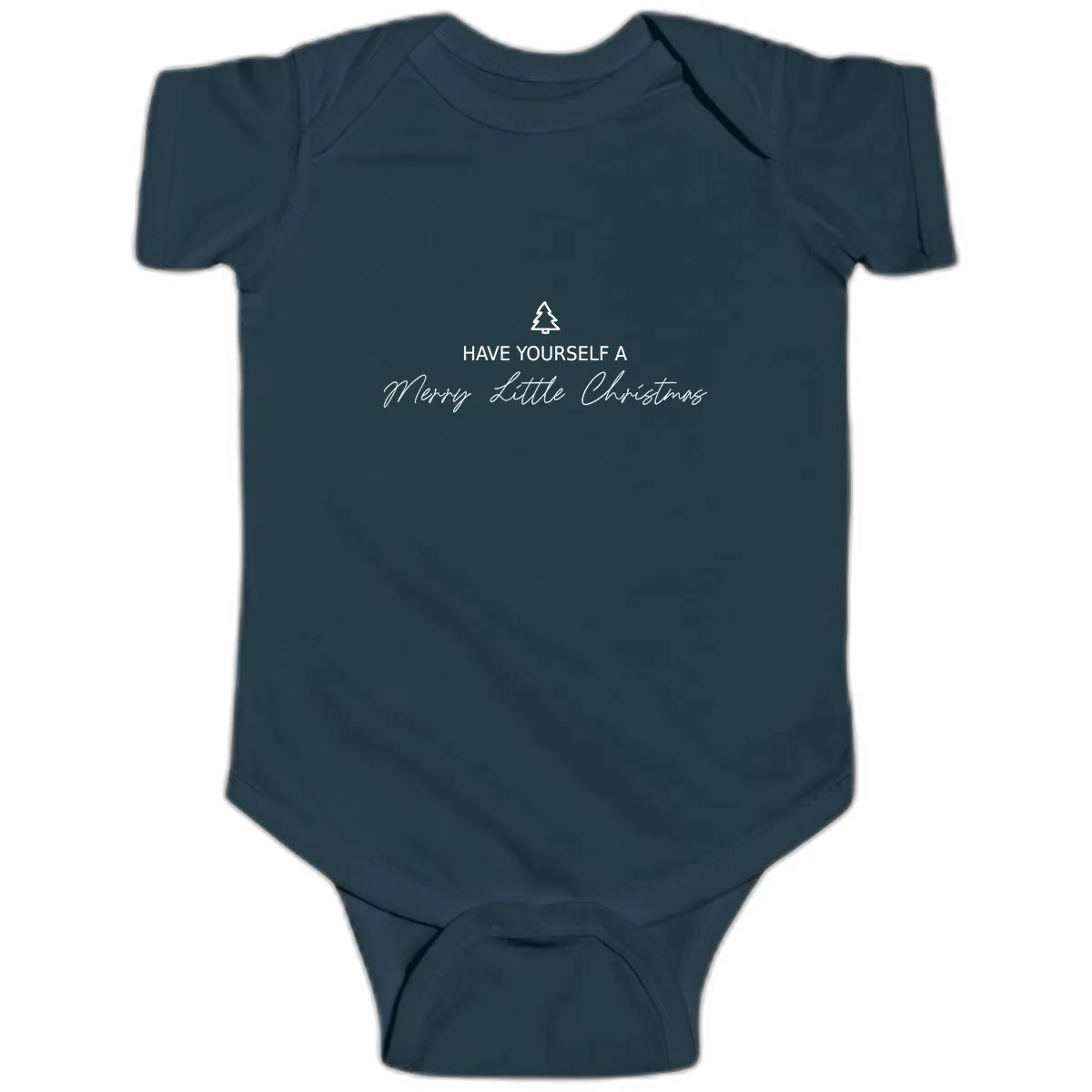 Have Yourself A Merry Little Christmas Baby Onesie in Navy