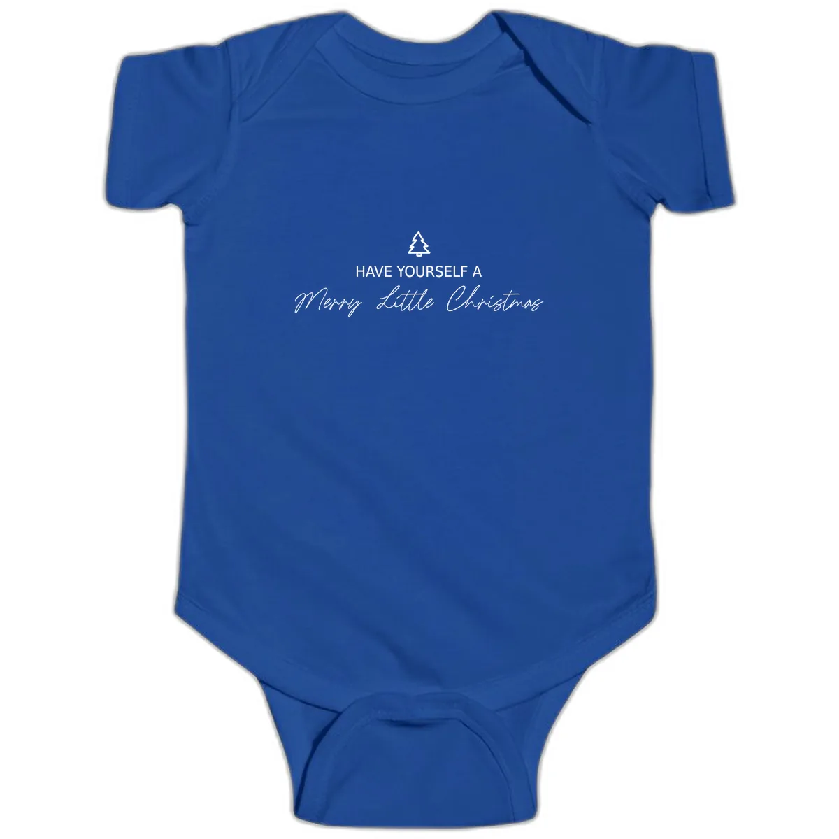 Have Yourself A Merry Little Christmas Baby Onesie in Royal
