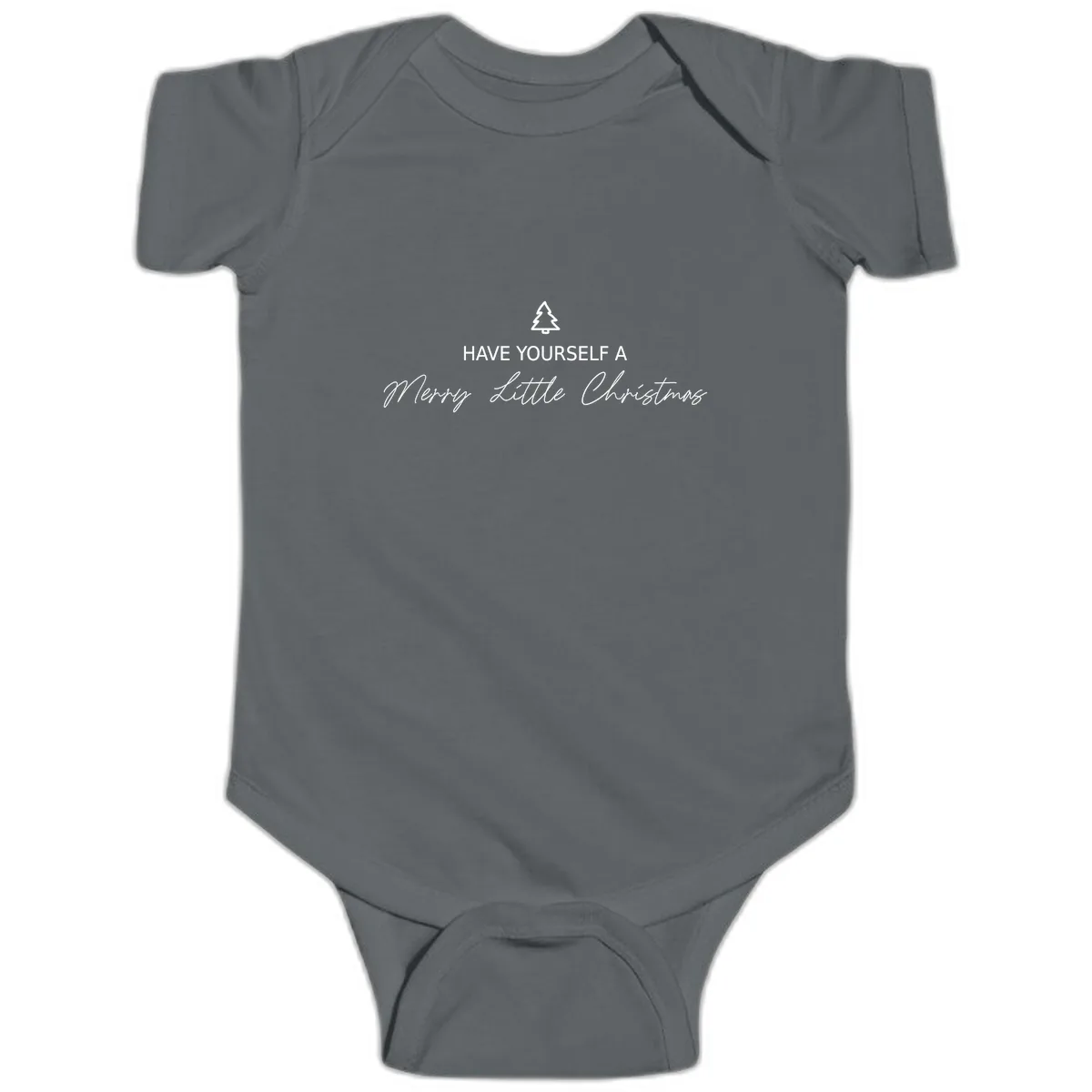 Have Yourself A Merry Little Christmas Baby Onesie in Charcoal