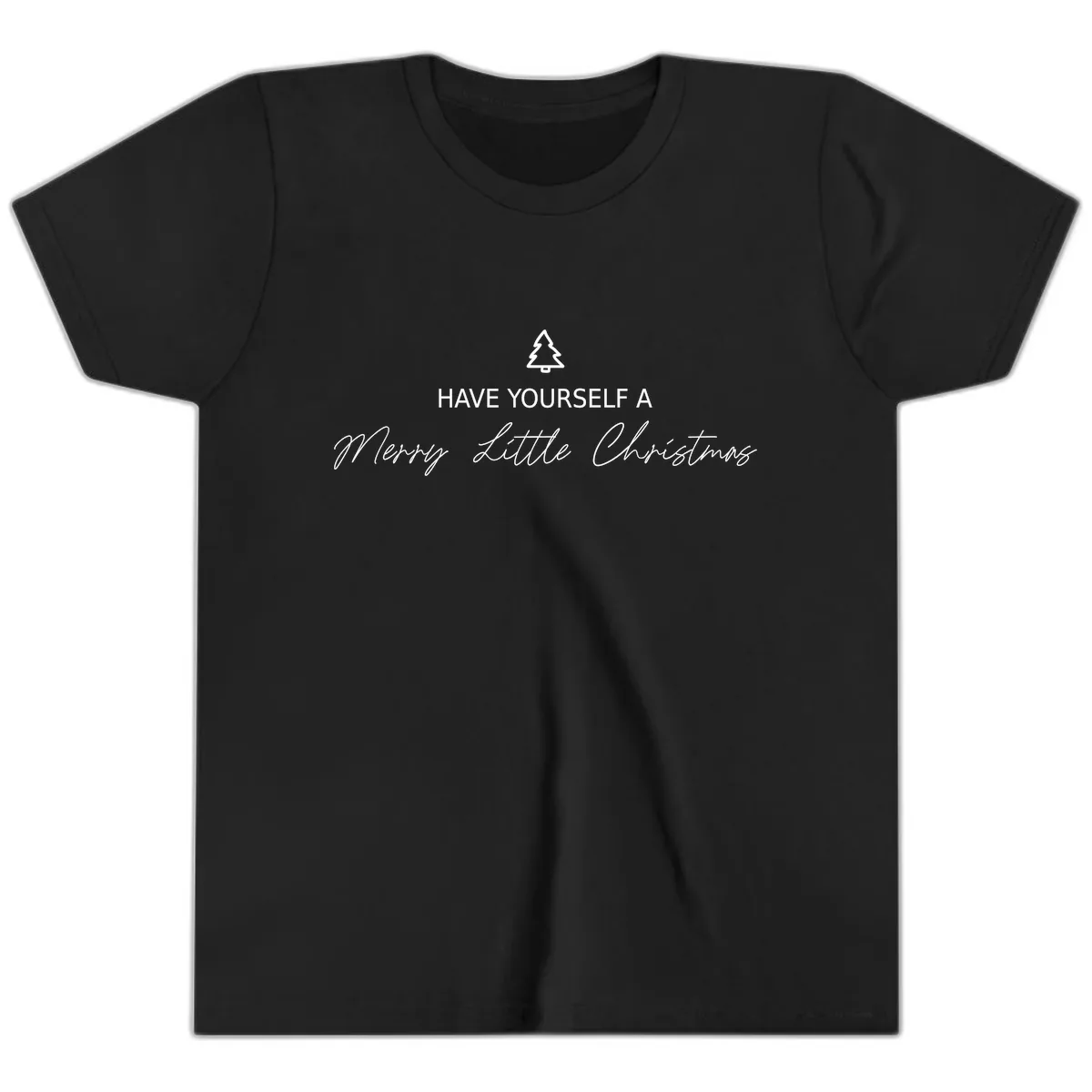 Have Yourself A Merry Little Christmas Youth T-Shirt in Black