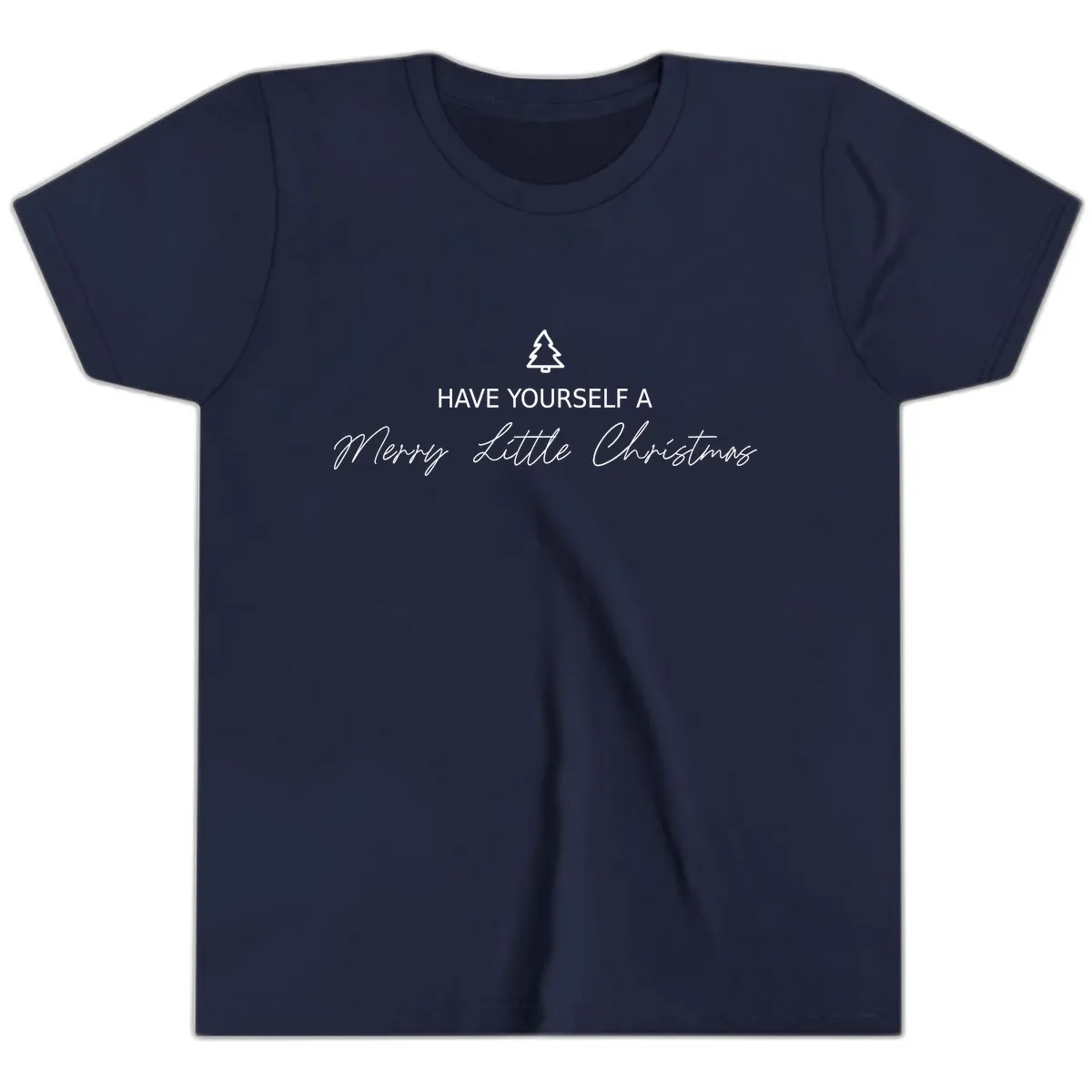 Have Yourself A Merry Little Christmas Youth T-Shirt in Navy