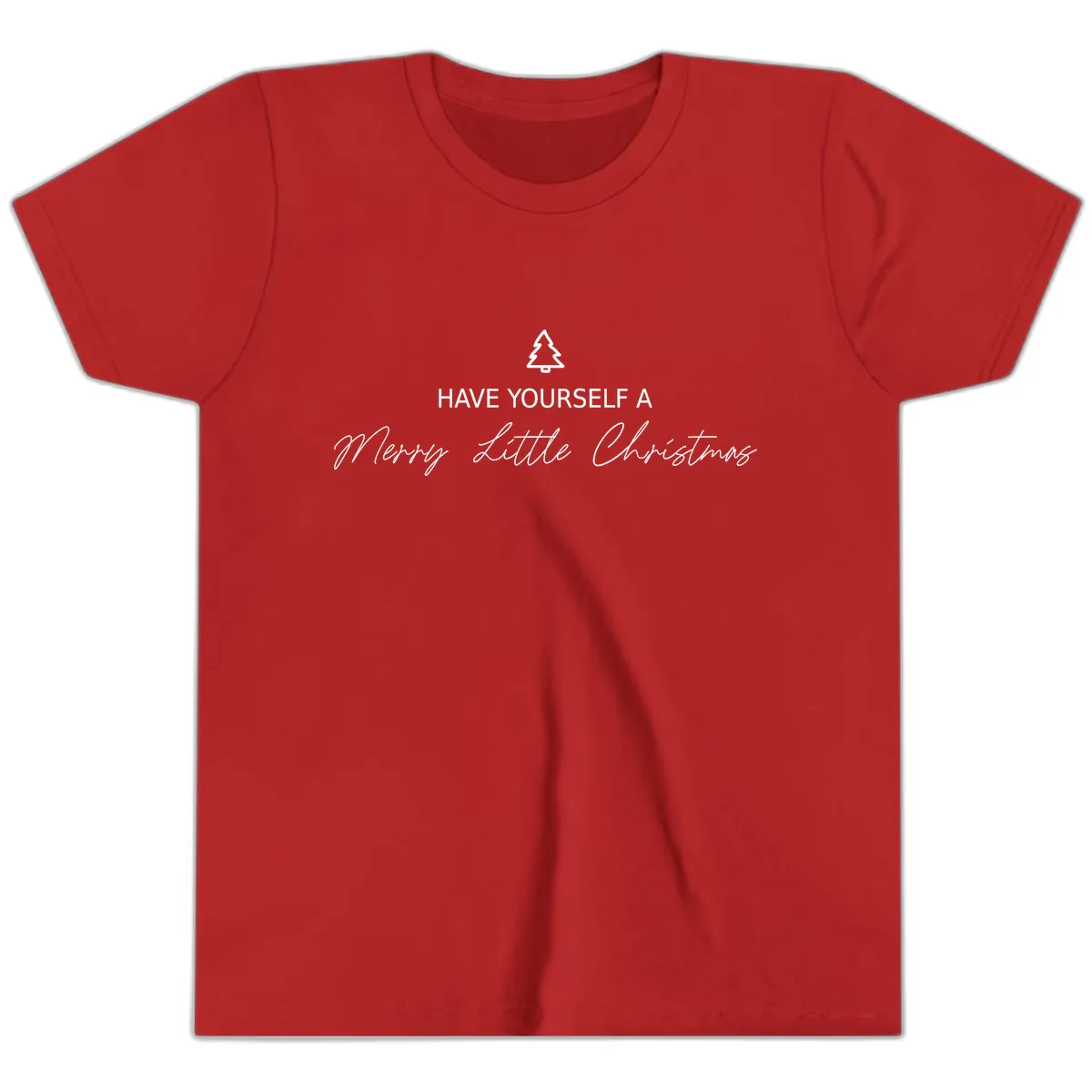 Have Yourself A Merry Little Christmas Youth T-Shirt in Red