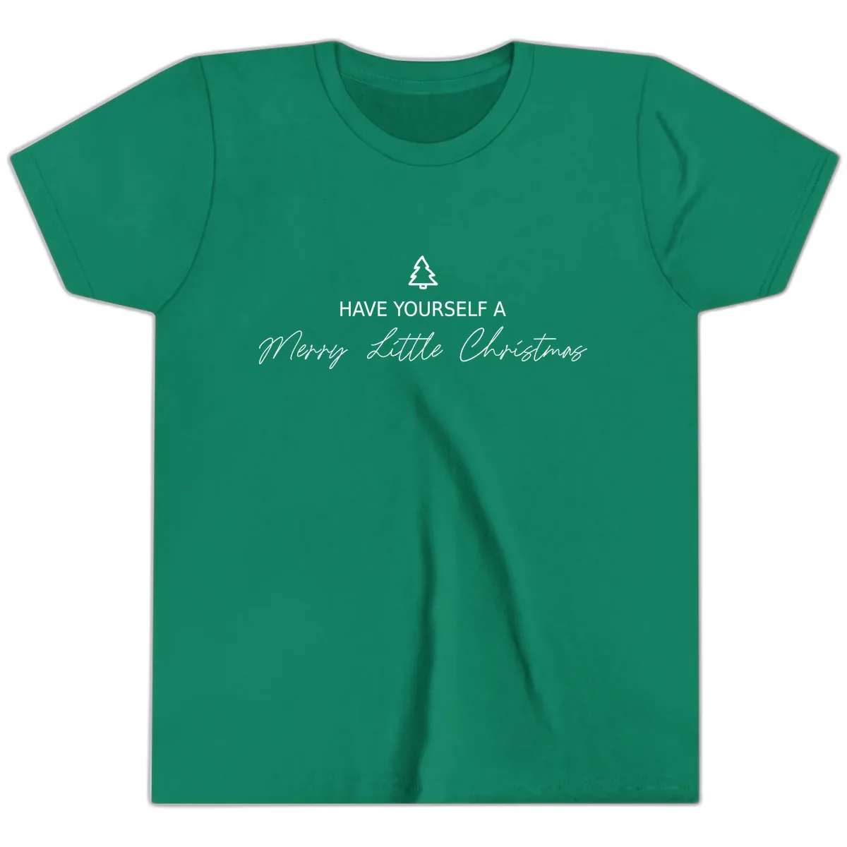 Have Yourself A Merry Little Christmas Youth T-Shirt in Kelly
