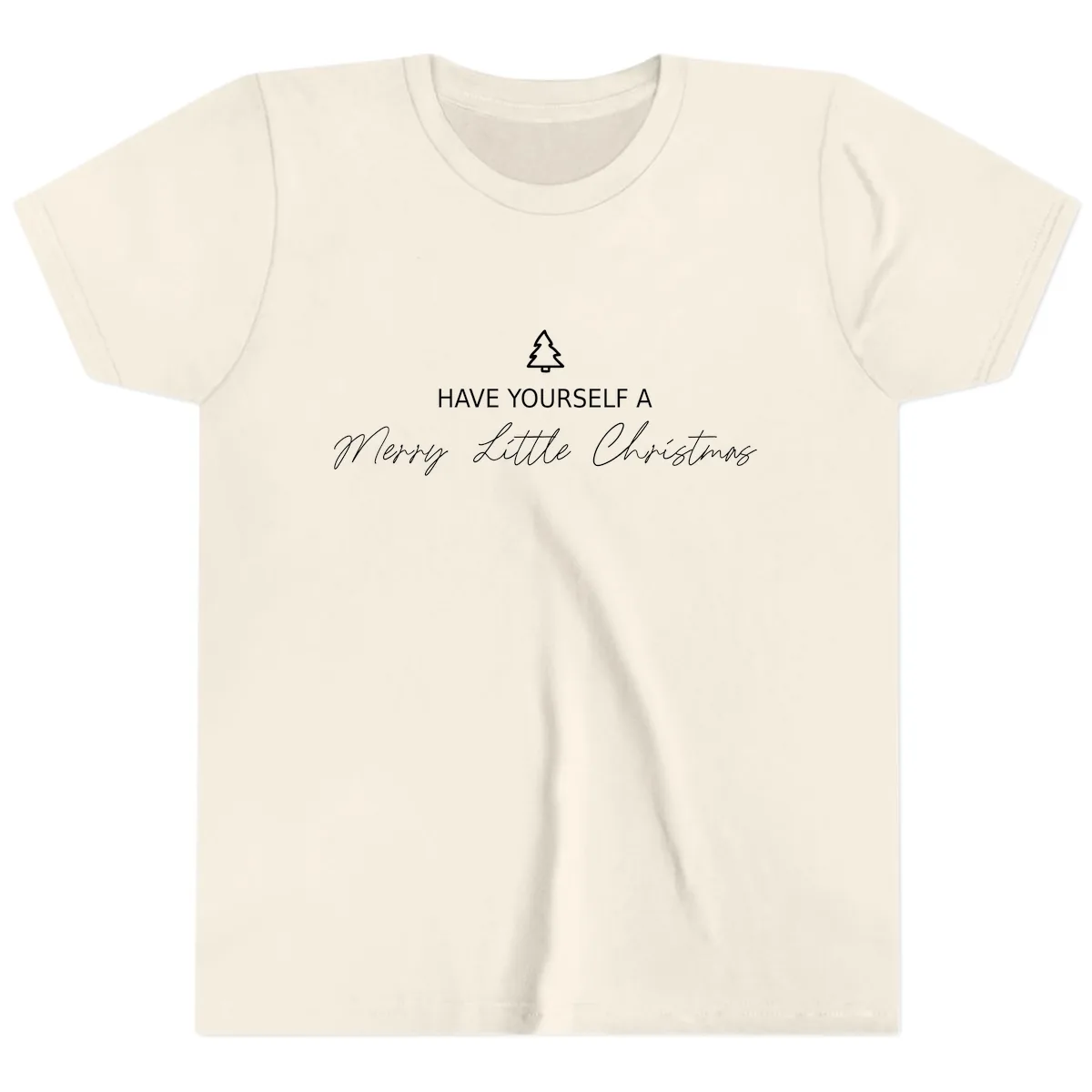 Have Yourself A Merry Little Christmas Youth T-Shirt in Natural