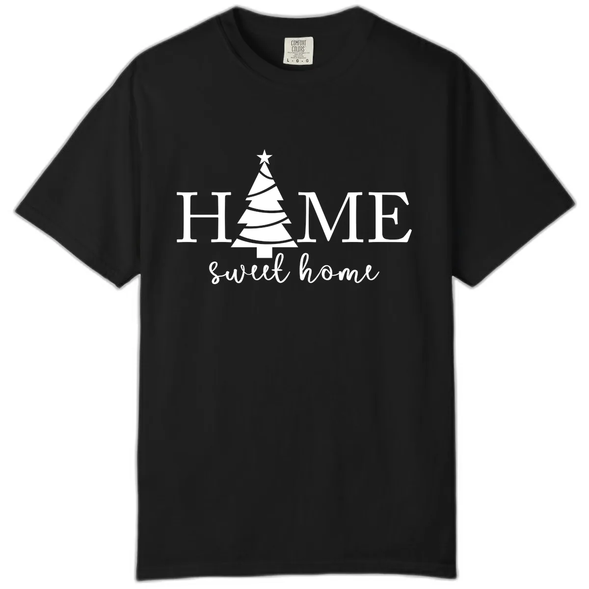 Home Sweet Home Christmas Tree Design Comfort Color in Black