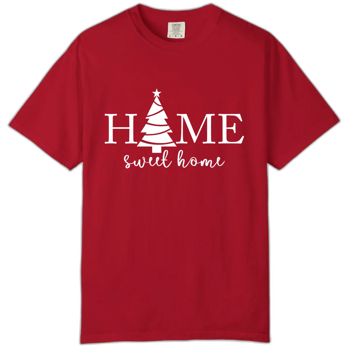 Home Sweet Home Christmas Tree Design Comfort Color in Red