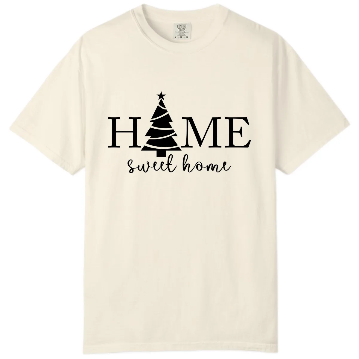 Home Sweet Home Christmas Tree Design Comfort Color in Ivory
