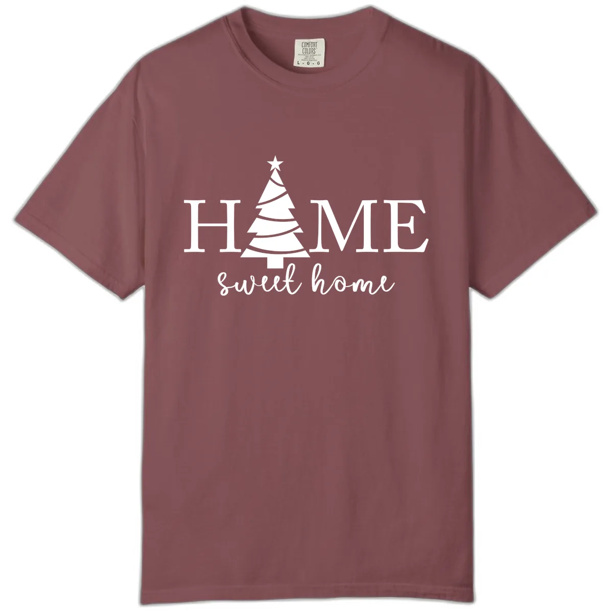 Home Sweet Home Christmas Tree Design Comfort Color in Brick