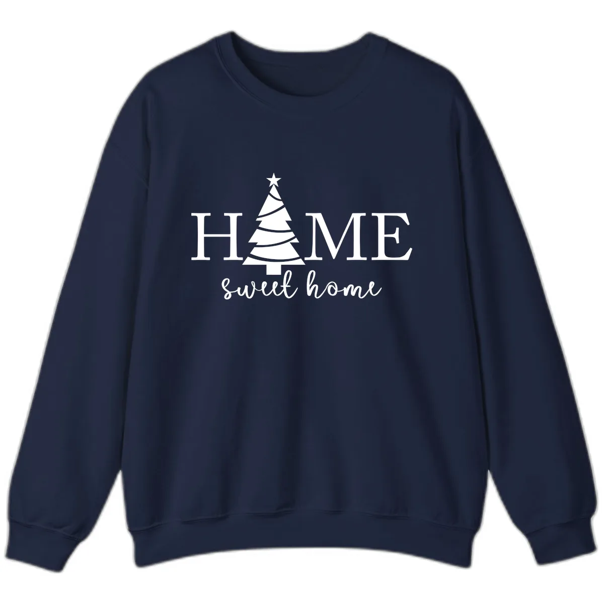 Home Sweet Home Christmas Tree Design Sweatshirt in Navy