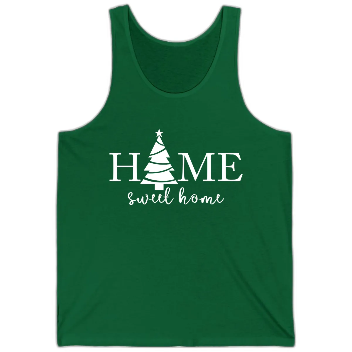Home Sweet Home Christmas Tree Design Tank in Kelly