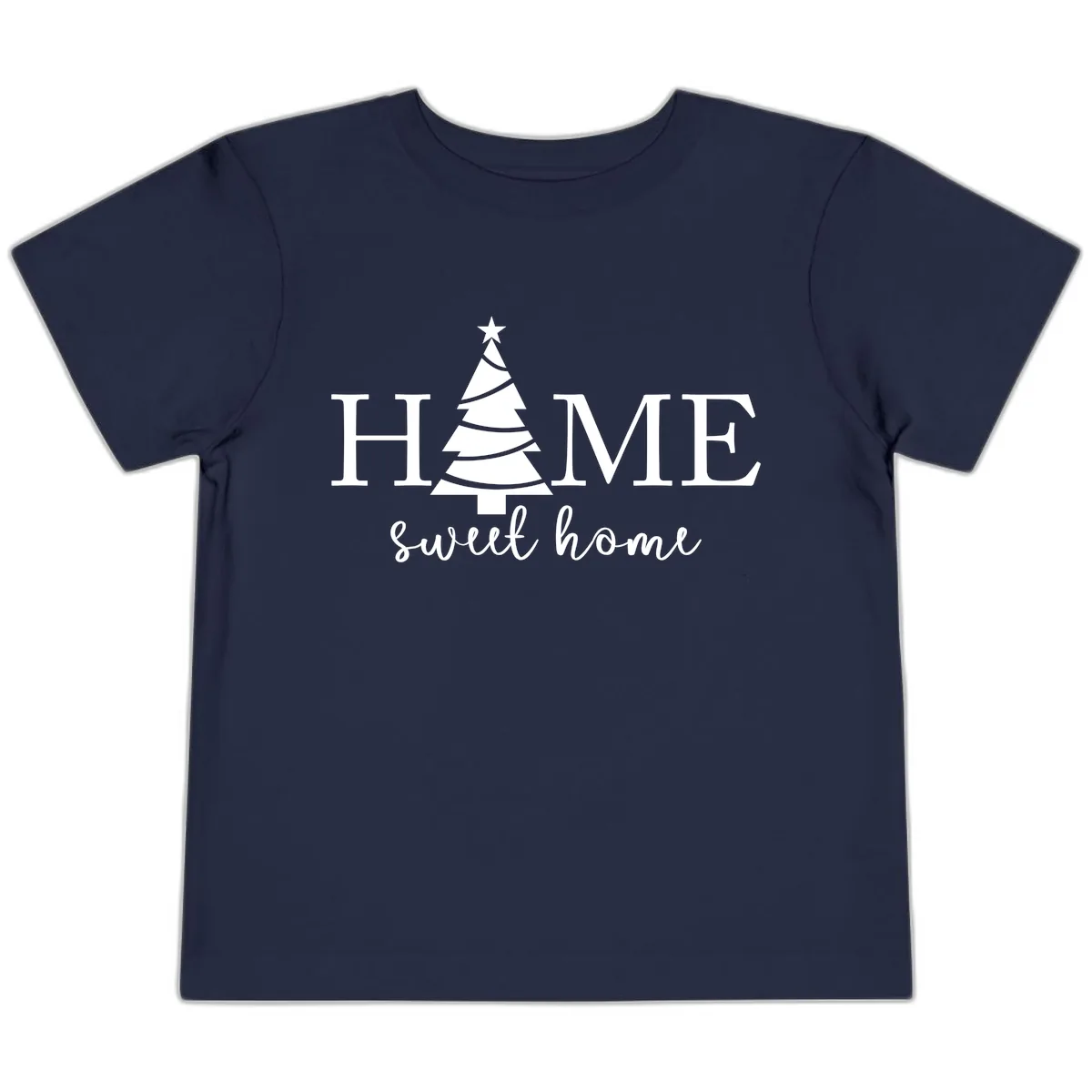Home Sweet Home Christmas Tree Design Toddler T-Shirt in Navy