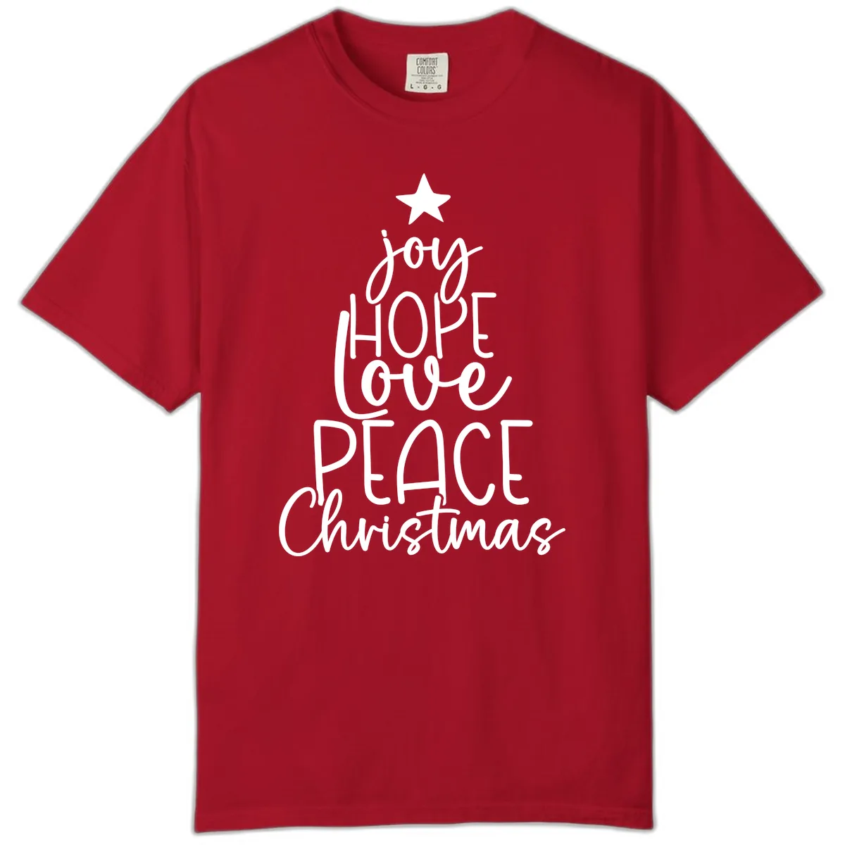 Christmas Tree Of Hope And Joy Comfort Color in Red