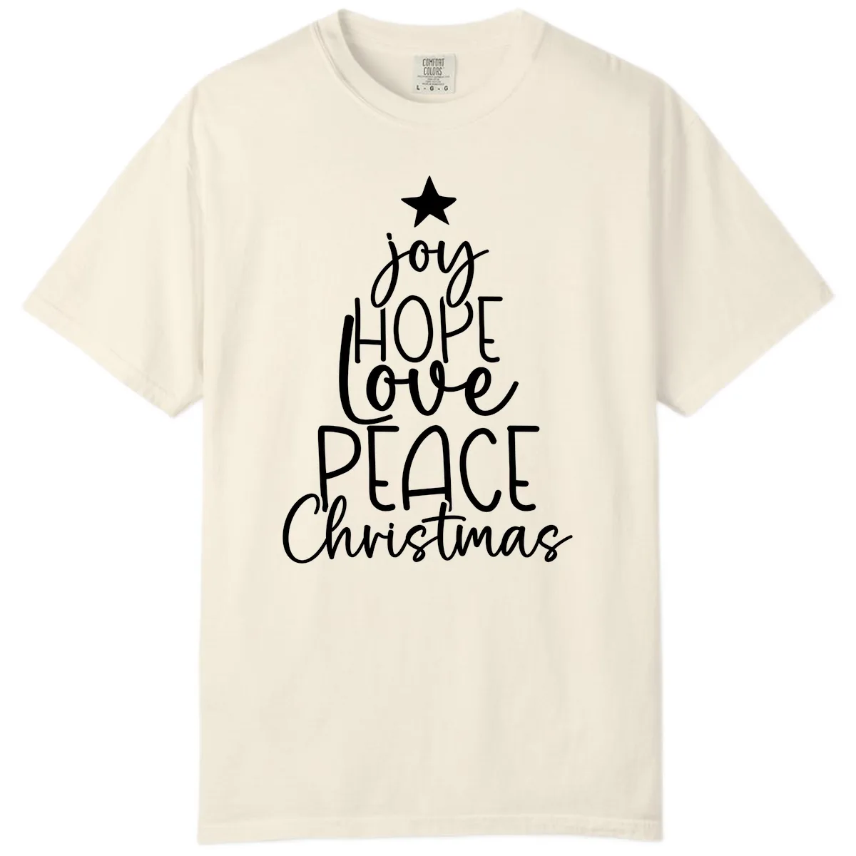Christmas Tree Of Hope And Joy Comfort Color in Ivory