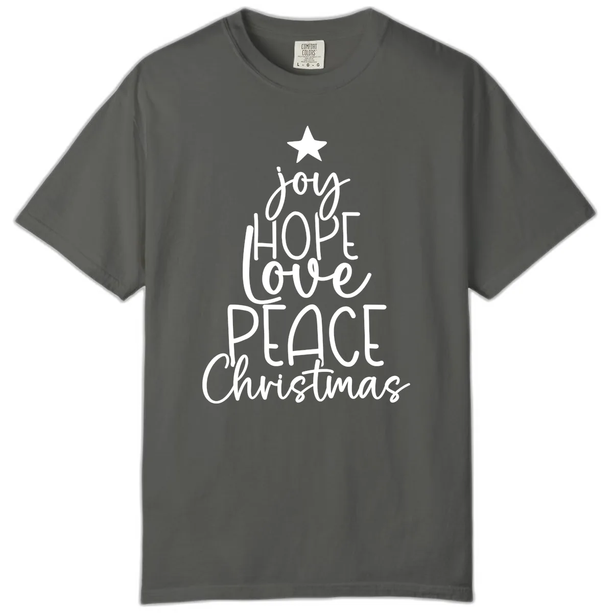 Christmas Tree Of Hope And Joy Comfort Color in Pepper