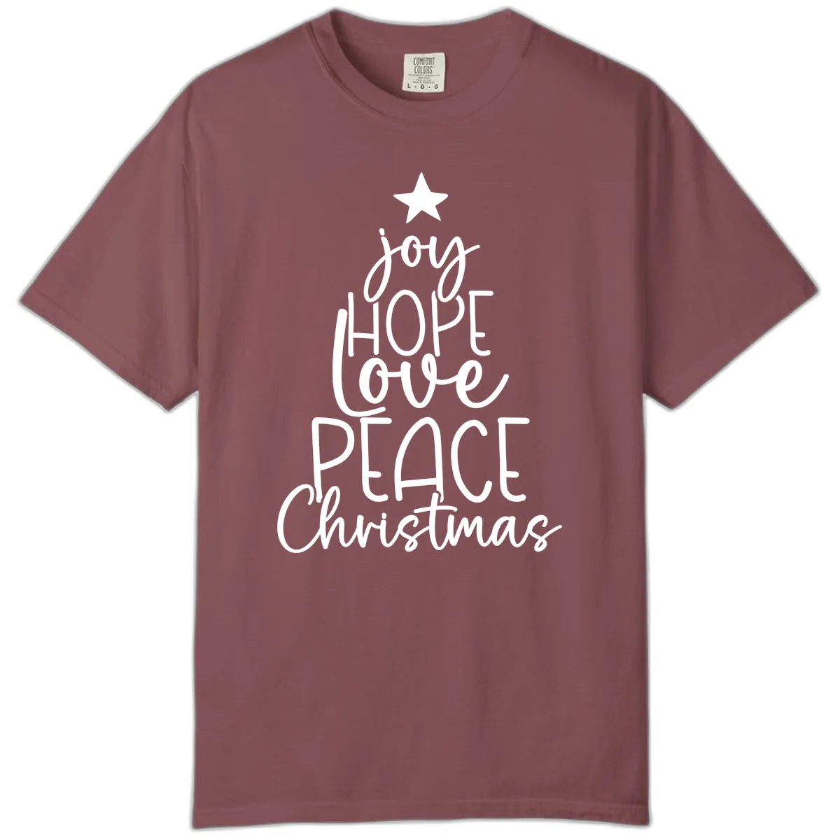 Christmas Tree Of Hope And Joy Comfort Color in Brick