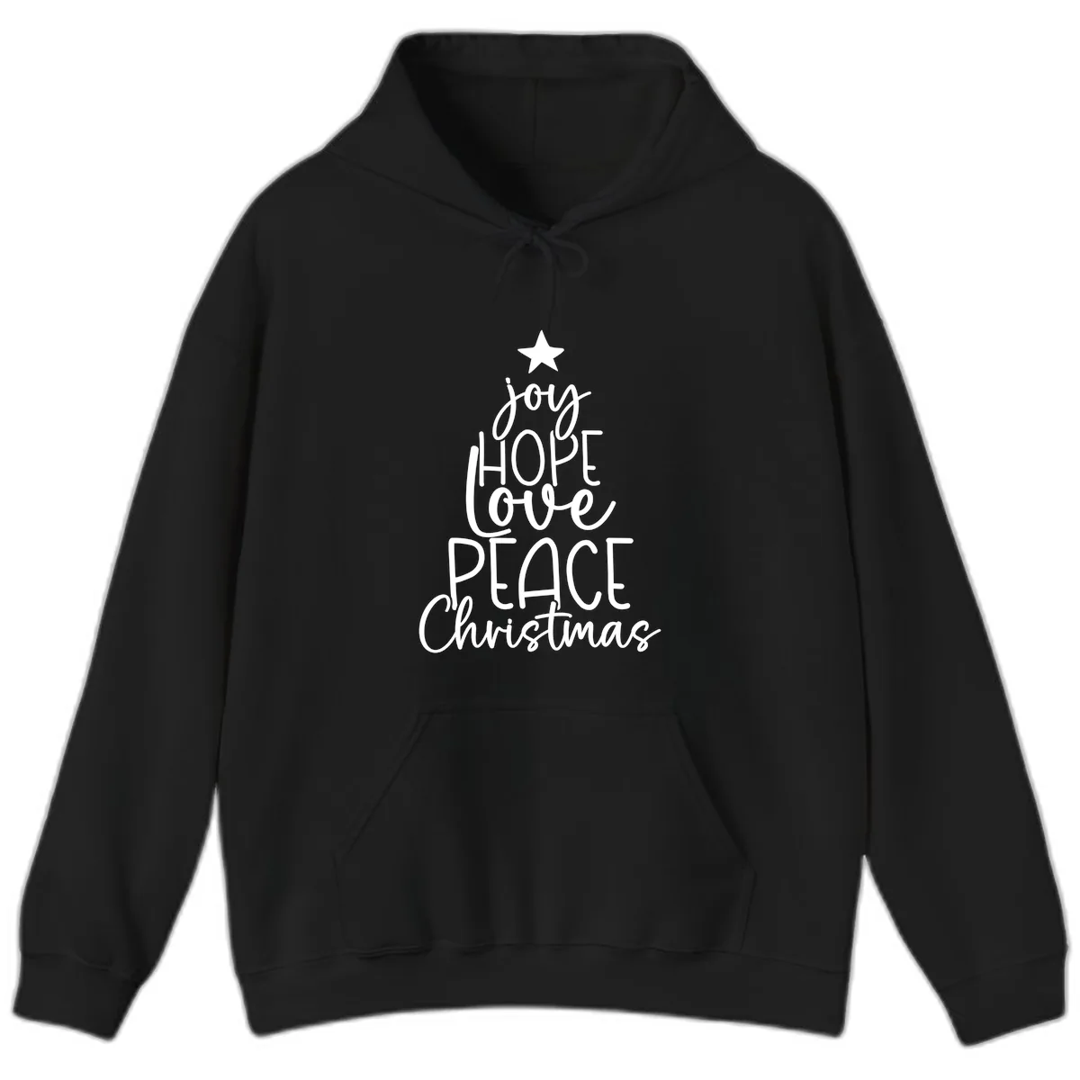 Christmas Tree Of Hope And Joy Hoodie in Black